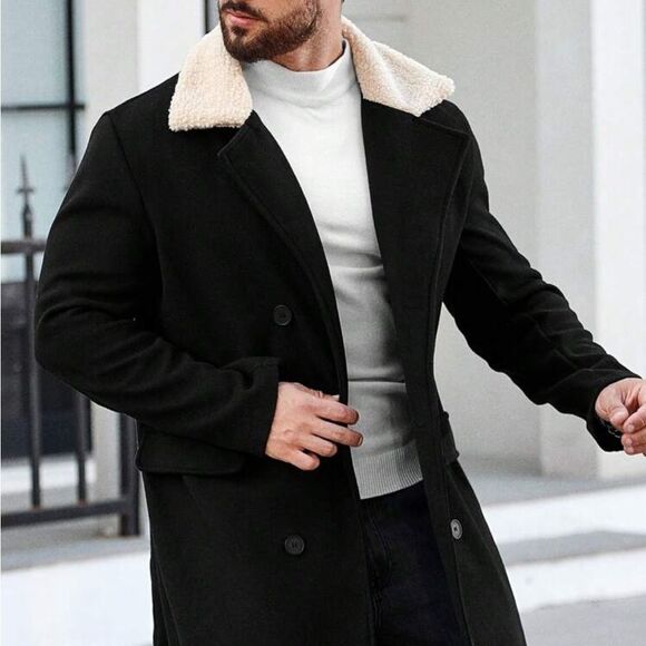 Men's Solid color blockOver Coat